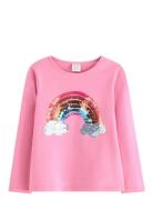 Top Ls Unicorn Rainbow W Sequi Tops T-shirts Long-sleeved T-shirts Pin...