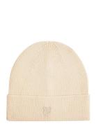 Tonal Eagle Beanie Accessories Headwear Hats Beanie Cream Lyle & Scott