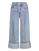 Wide Leg Cropped Jeans With Turned-Up Hem Bottoms Jeans Wide Blue Mang...