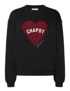 Terry Sport Heart Sweater Tops Sweat-shirts & Hoodies Sweat-shirts Bla...