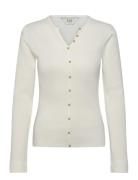 Washed Waffle Henley Strikkegenser Cardigan White Lee Jeans