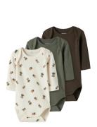 Nbmbody 3P Ls Robot Noos Bodies Long-sleeved Khaki Green Name It