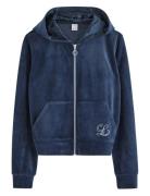 Sweatshirt Velour With Hoodie Tops Sweat-shirts & Hoodies Hoodies Navy...