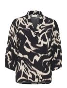 Kamartha Frill Blouse Tops Blouses Short-sleeved Black Kaffe