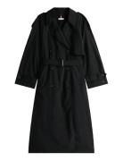 Lw Nylon Over D Trench Trench Coat Kåpe Black Tommy Hilfiger