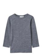 Nmmwang Wool Needle Ls Top Solid Noos Tops T-shirts Long-sleeved T-shi...