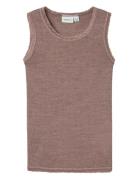 Nmfwang Wool Needle Tank Top Tops T-shirts Sleeveless Beige Name It