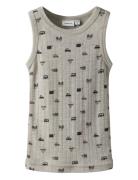 Nmmwang Wool Needle Tank Top Tops T-shirts Sleeveless Beige Name It