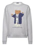 Polo Bear Fleece Crewneck Tops Sweat-shirts & Hoodies Sweat-shirts Gre...