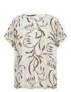 Sc-Sabira Tops Blouses Short-sleeved Cream Soyaconcept
