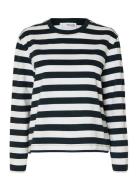 Slfessential Ls Striped Boxy Tee Noos Tops T-shirts & Tops Long-sleeve...