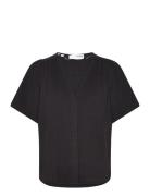 Slfamara 2/4 Top B Tops Blouses Short-sleeved Black Selected