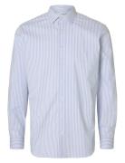 Slhslim-Performance Shirt Ls Noos Tops Shirts Business Blue Selected