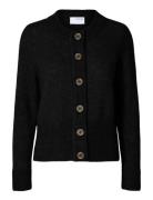 Slfsia Ras Ls Knit Cardigan Noos Tops Knitwear Cardigans Black Selecte...