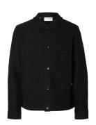 Slhnealy Ls Knit Shirt Jacket Noos Ulljakke Jakke Black Selected