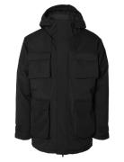 Slhron Parka Ullfrakk Frakk Black Selected