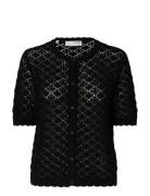 Slfsofia 2/4 Knit Cardigan Tops Knitwear Cardigans Black Selected