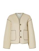 Slflinn Quilted Jacket Vattert Jakke Cream Selected