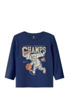 Nmmlincom Ls Nreg Top Box Tops T-shirts Long-sleeved T-shirts Navy Nam...