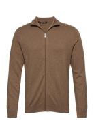Slhberg Full Zip Cardigan B Tops Knitwear Full Zip Jumpers Khaki Green...