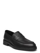 Slhblake Leather Penny Loafer B Mokasiner Lave Sko Black Selected
