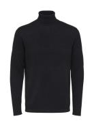 Slhmaine Ls Knit Roll Neck W Tops Knitwear Turtlenecks Black Selected