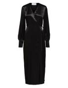 Slflyra Ls Ankle Wrap Dress B Maxikjole Festkjole Black Selected