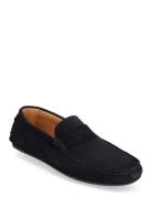 Slhsergio Suede Penny Driving Shoe Mokasiner Lave Sko Navy Selected