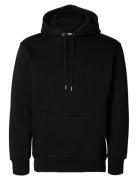 Slhreg-Dan Sweat Hood O Tops Sweat-shirts & Hoodies Hoodies Black Sele...