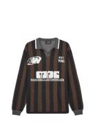 Fancy Liam Football Knit Tops Knitwear V-necks Black Mads Nørgaard
