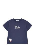 Dog Printed T-Shirt Tops T-shirts Short-sleeved Navy Mango