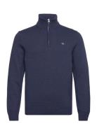 Casual Cotton Halfzip Tops Knitwear Half Zip Jumpers Navy GANT