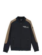 Zipper Jacket Contrast Sleeve Tynn Jakke Skalljakke Black Indian Blue ...