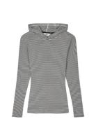 2X2 Cotton Stripe Tilla Hood Tops Sweat-shirts & Hoodies Hoodies White...