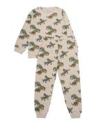 Pyjamas Ls Set Aop Pyjamas Sett Cream Minymo