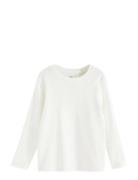 Top L S Basic Rib Tops T-shirts Long-sleeved T-shirts White Lindex