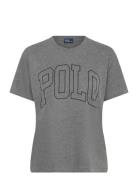 Logo Jersey Crewneck Tee Tops T-shirts & Tops Short-sleeved Grey Polo ...