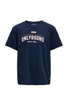 Osjlenny Life Reg Vintage Tee Jrs Noos Tops T-shirts Short-sleeved Nav...