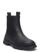 Booties - Flat - With Elastic Snørestøvletter Støvletter Black ANGULUS
