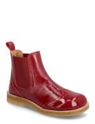 Booties - Flat - With Elastic Snørestøvletter Støvletter Red ANGULUS