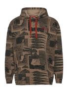Loose-Fit Overdyed All-Over Printed Hoodie Tops Sweat-shirts & Hoodies...