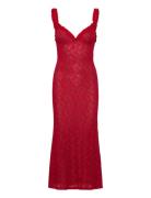Alegra Stretch Lace Midi Dress Maxikjole Festkjole Red Bardot