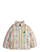 Clover Emb Stripe Citypuffer Fôret Jakke Multi/patterned Mini Rodini