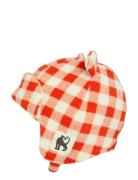 Gingham Aop Fleece Hat Accessories Headwear Hats Beanie Red Mini Rodin...