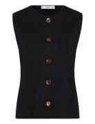 Fine-Knit Gilet Vests Knitted Vests Black Mango