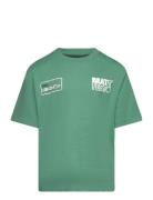 Printed Embossed Letters T-Shirt Tops T-shirts Short-sleeved Green Man...