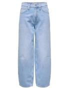Onlfrankie Hw Ank Barrel Dnm Dot007 Noos Bottoms Jeans Wide Blue ONLY