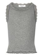 Rkbalta Modal Sl Short Lace Top Tops T-shirts Sleeveless Grey Rosemund...