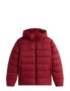 Mid Weight Hooded Jacket Fôret Jakke Red Tommy Hilfiger