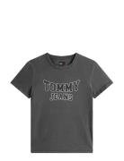 Tjw Reg Varsity Tee Ext Tops T-shirts & Tops Short-sleeved Grey Tommy ...